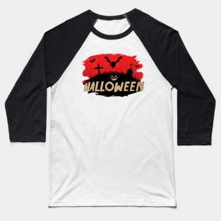 ✚ Haunted Bats Cemetery ✚ Halloween Spooky Pumpkin Cool Costume Idea Baseball T-Shirt